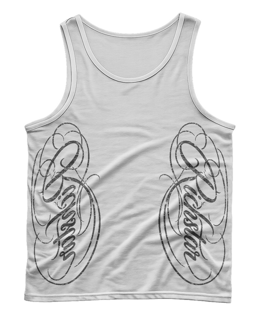 Cursive Tank White