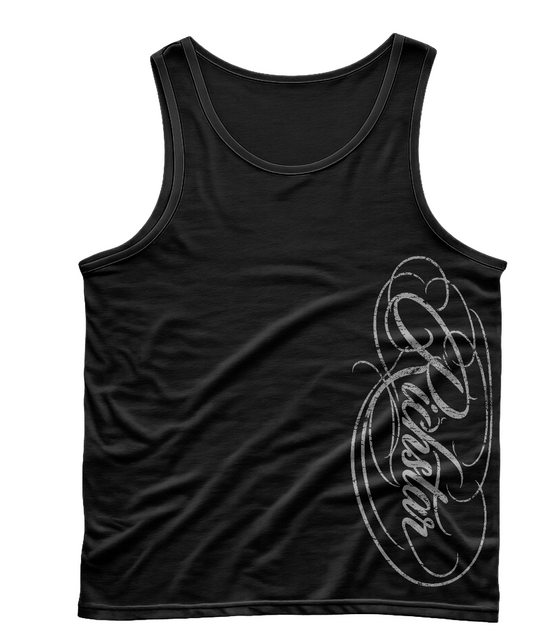 Cursive Tank Black